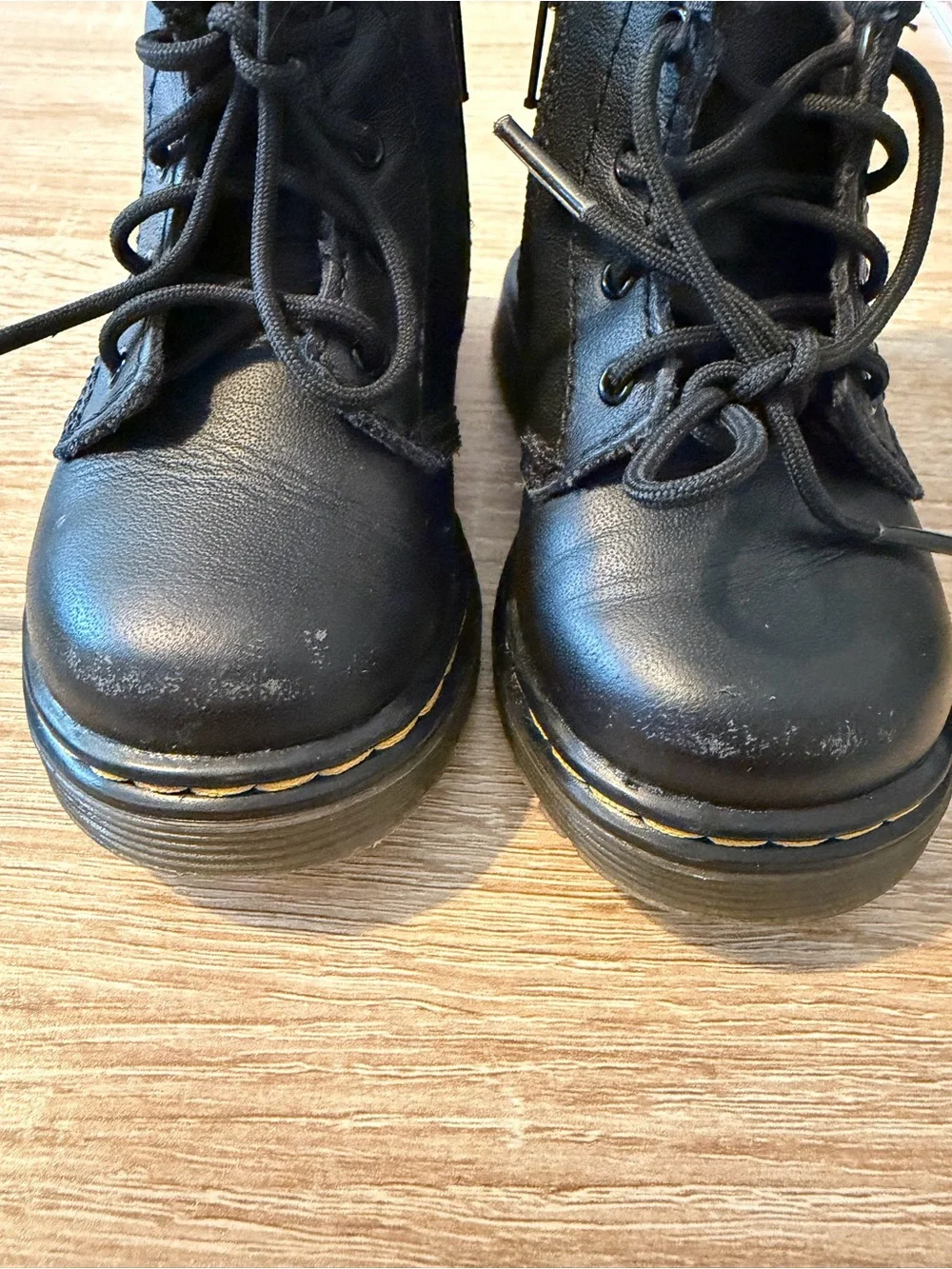 Dr. Martens Black Leather Lace Up Side Zipper Boots Toddler Size 5